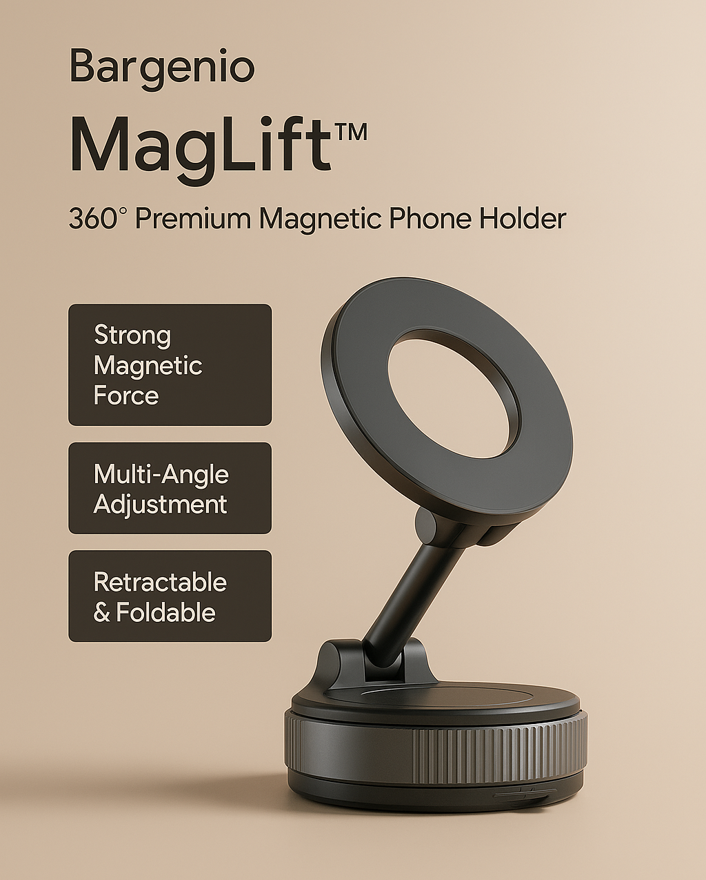 Bargenio MagLift™ 360° Premium Magnetic Phone Holder